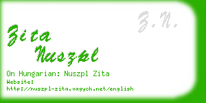 zita nuszpl business card